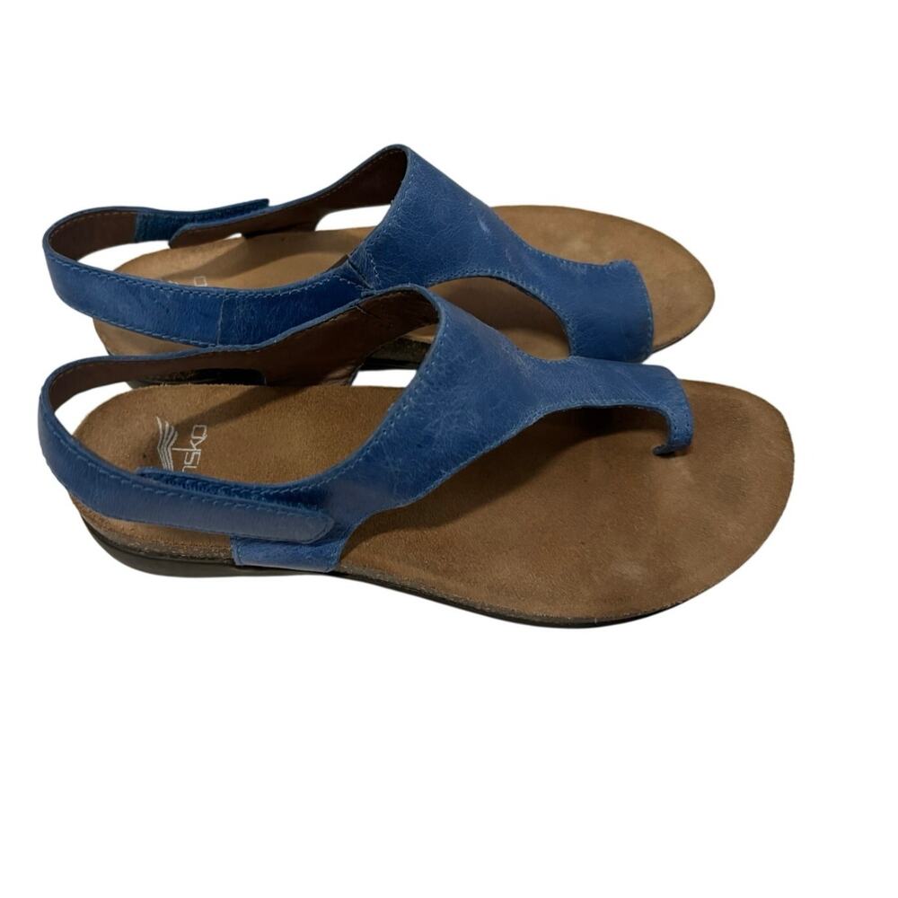 Dansko Blue Leather Thong Sandals Comfort Slingback EU 37 US 6.5-7